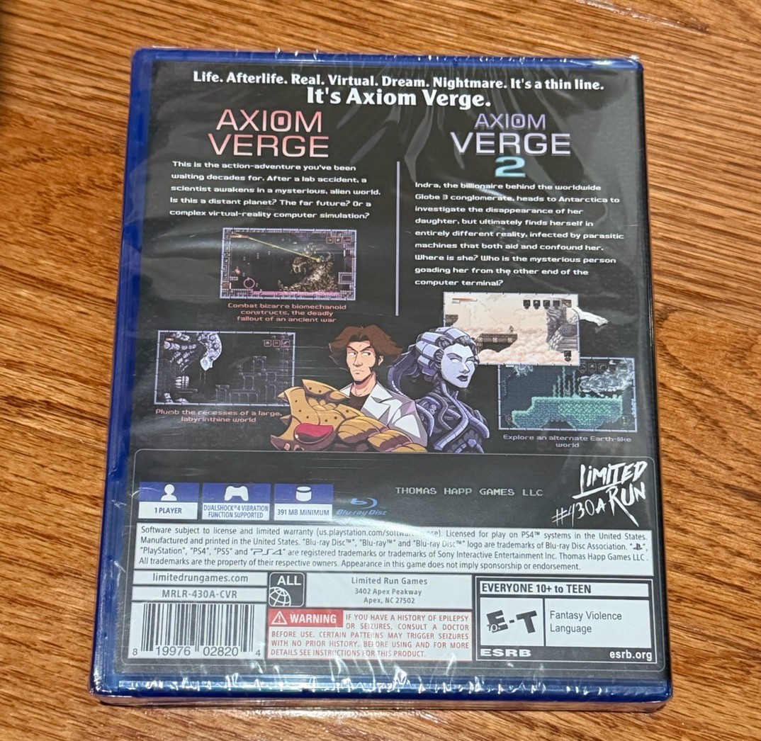 Axiom Verge 1 and 2 Double Pack – Limited Run [PlayStation 4] SEALED