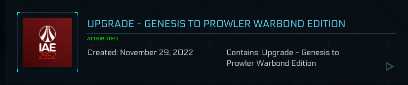 STAR CITIZEN – SHIP UPGRADE Warbond CCU