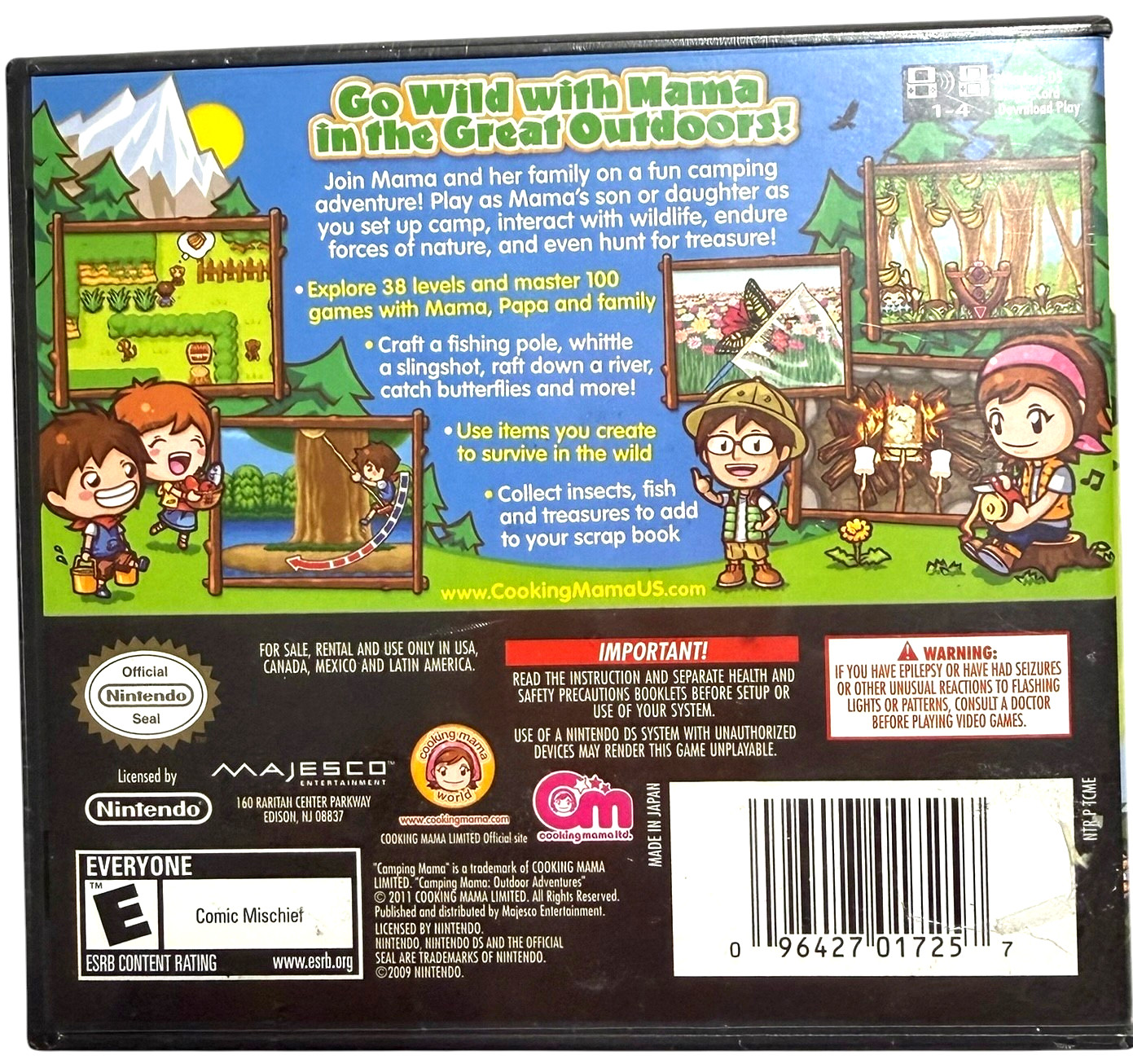 Nintendo DS Camping Mama OUTDOOR ADVENTURES Rated E-Everyone NEW Factory Sealed