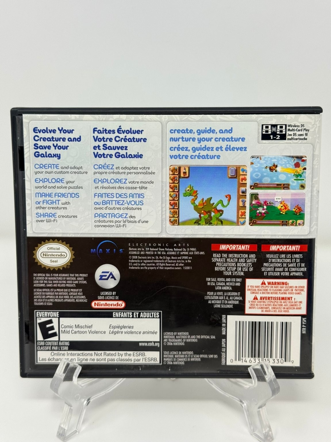 Spore Creatures Nintendo DS Video Game Wi-Fi Creature Creator CIB Tested