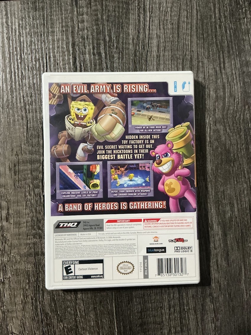 Nicktoons: Attack of the Toybots (Nintendo Wii, 2007) Complete In Box Tested!