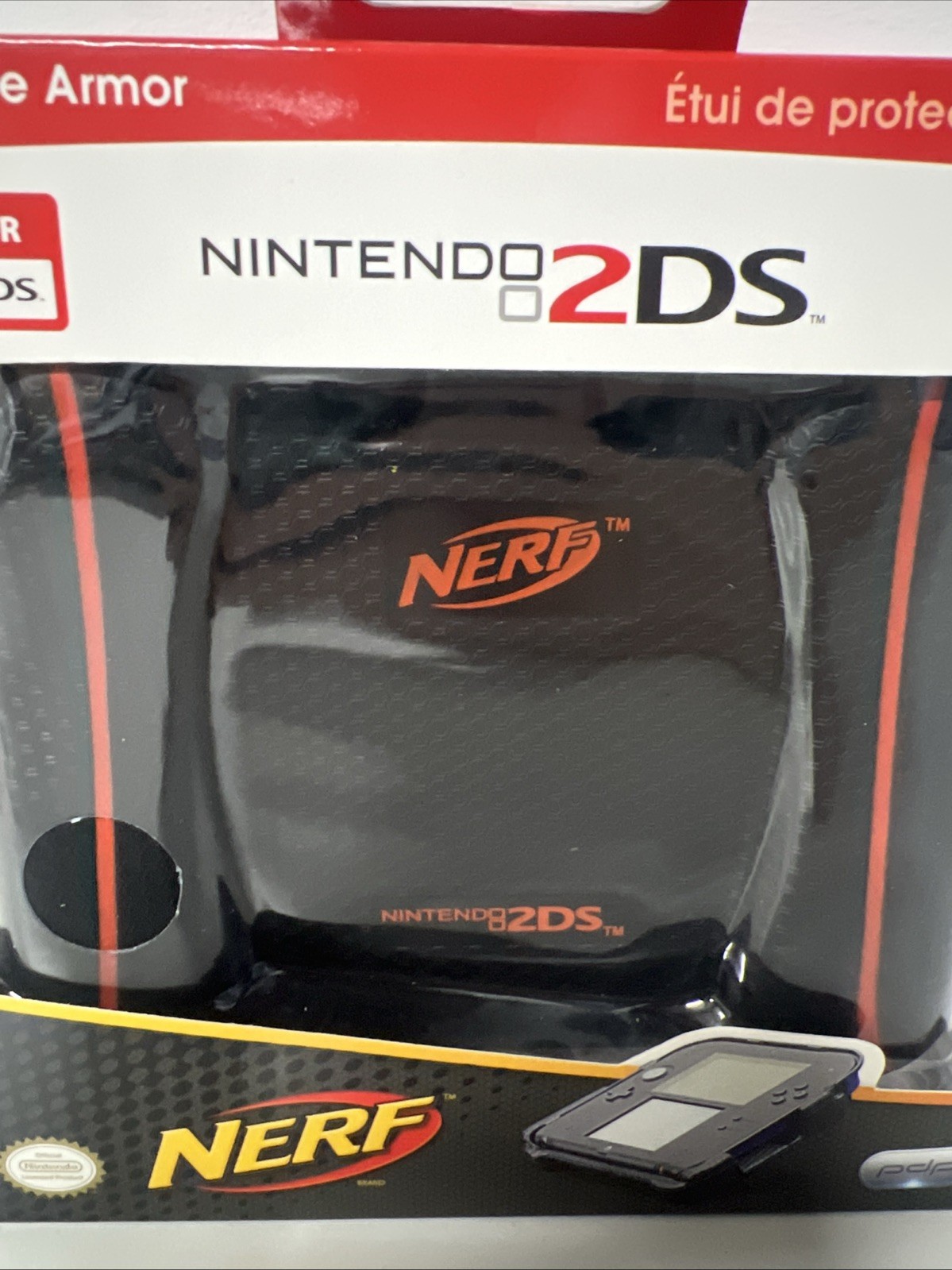 2 Pack! New Blue, Red & Black Nerf Armor Case Grip Handle – NINTENDO 2DS