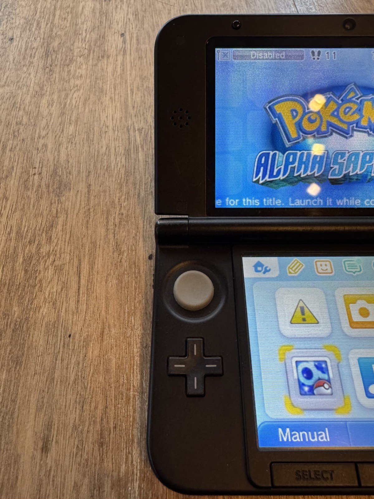 Nintendo 3DS XL Blue/Black | English | Charger | Pokemon Alpha Sapphire | TESTED