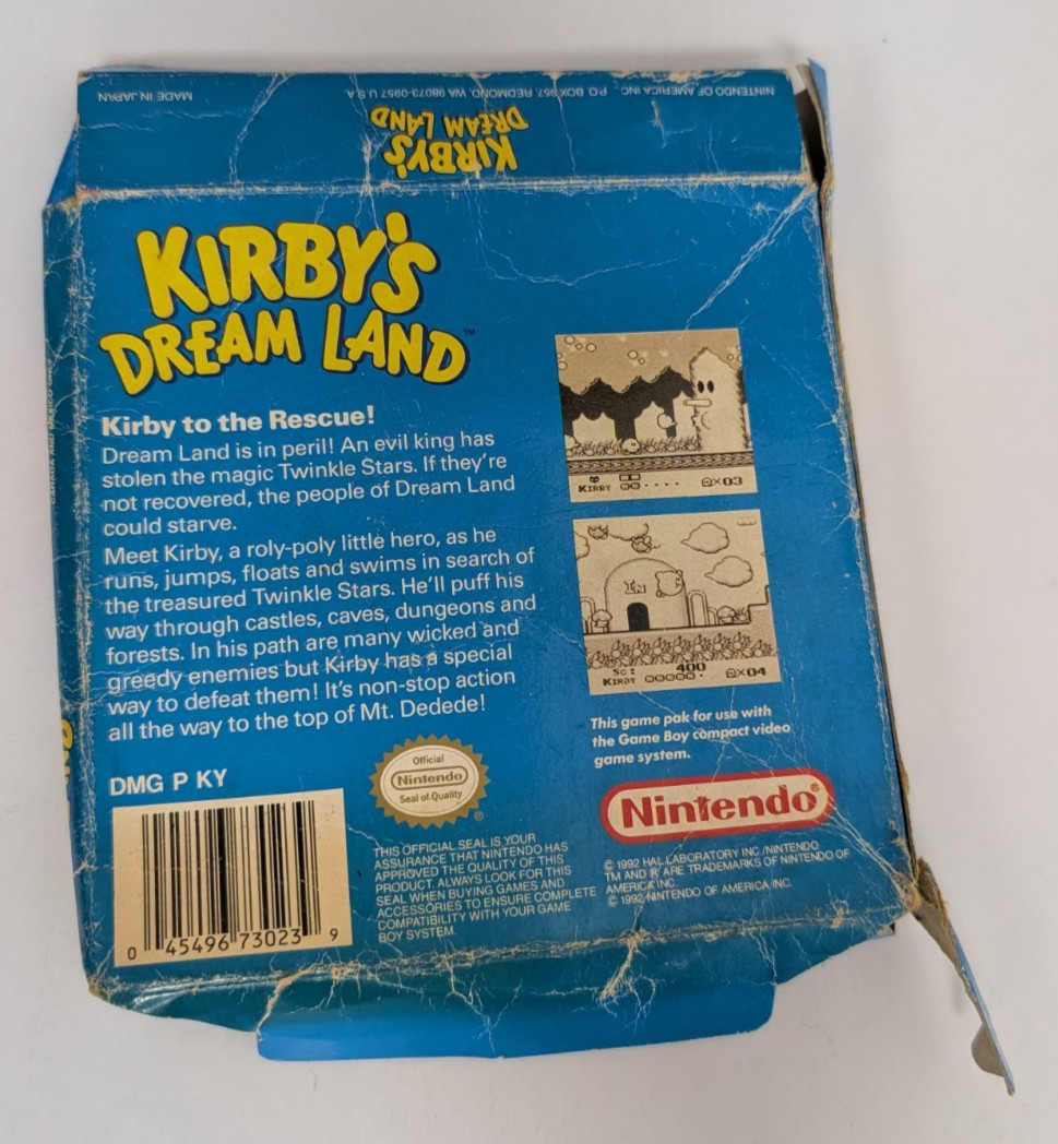 Kirby’s Dream Land Nintendo Game Boy Authentic Complete in Box + Manual