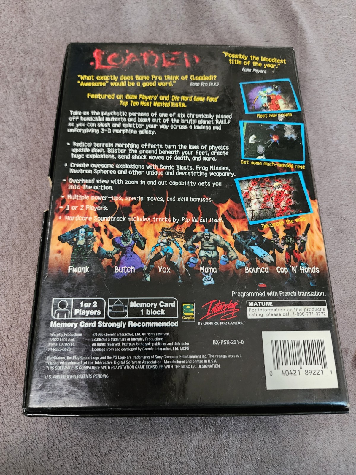 Sony PlayStation 1 Loaded Longbox PS1 Playstation One PSX Sony No Manual