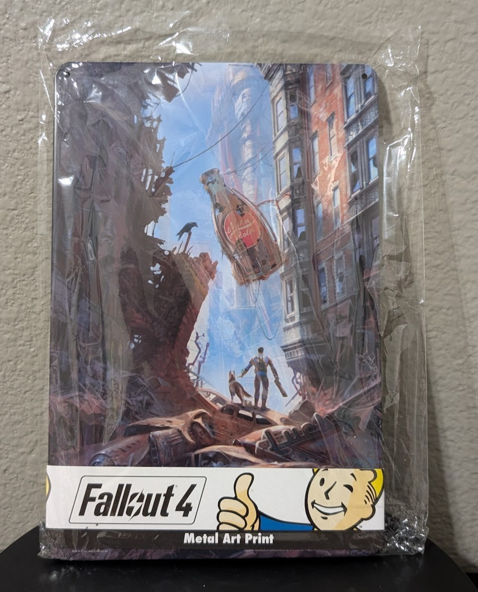 [New] Fallout 4 Metal Art Print Loot Crate Gaming Exclusive April 2016 Bethesda