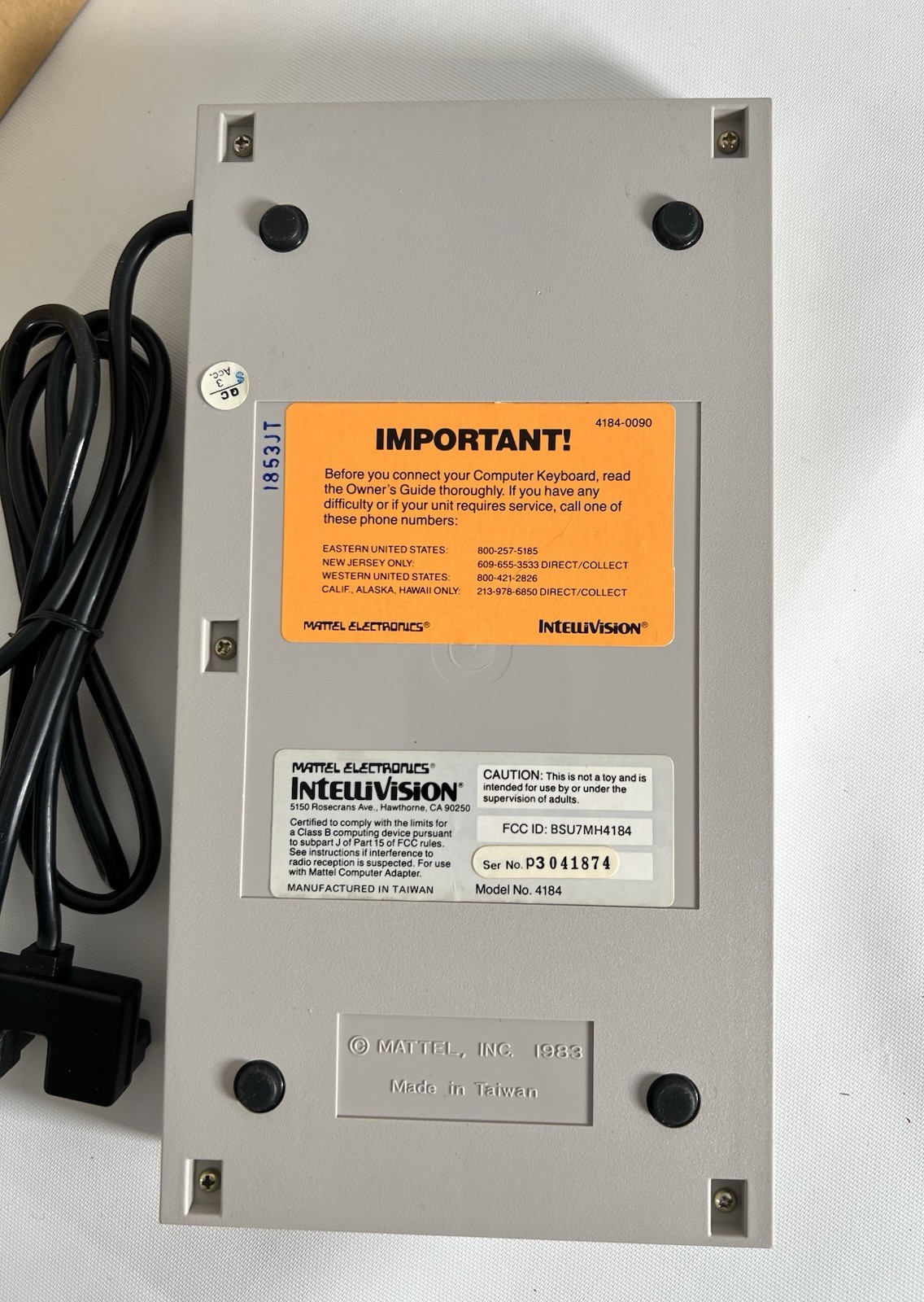 Vintage 1983 Mattel Intellivision Computer Adaptor Module With Box AS IS