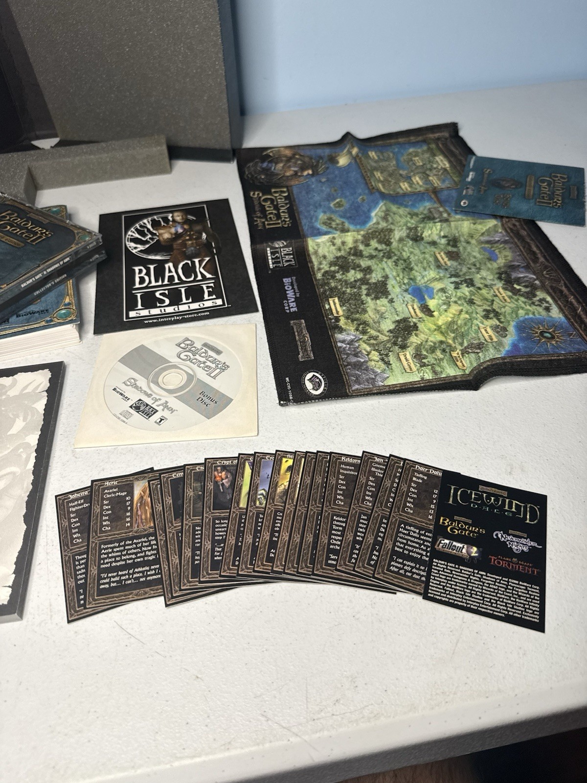 Baldur’s Gate II Collector’s Edition Big Box PC 4 Discs Map 16 Cards COMPLETE