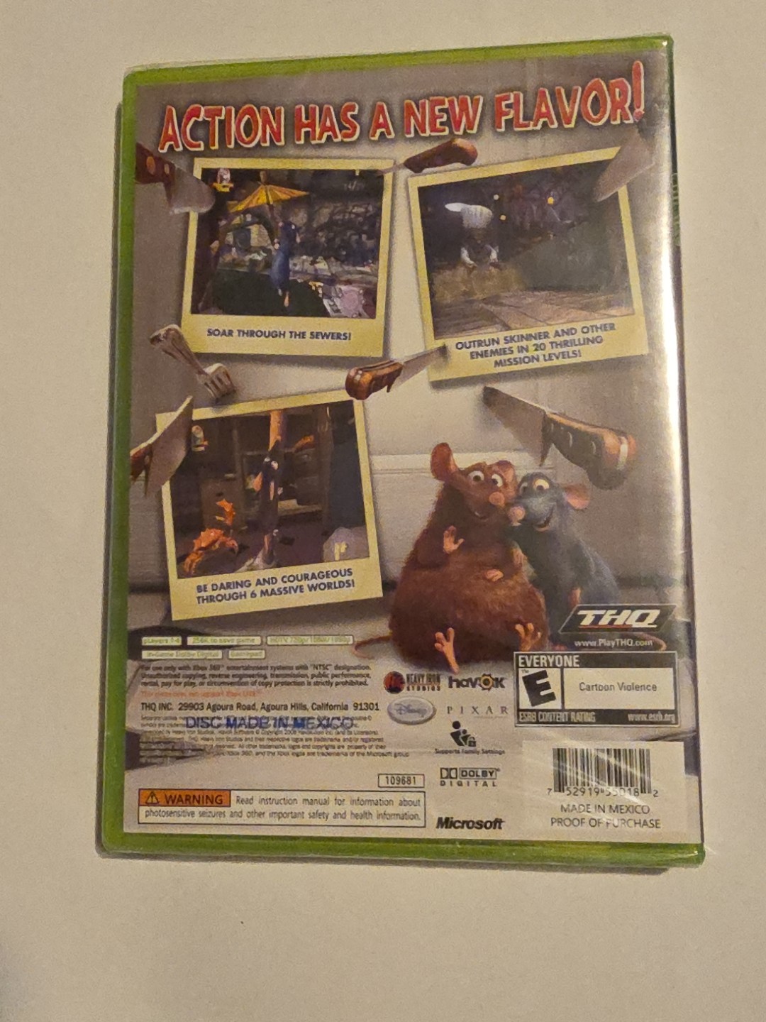 Xbox 360 Ratatouille 1st Print Brand New Sealed W/Free Expired Ticket Mint