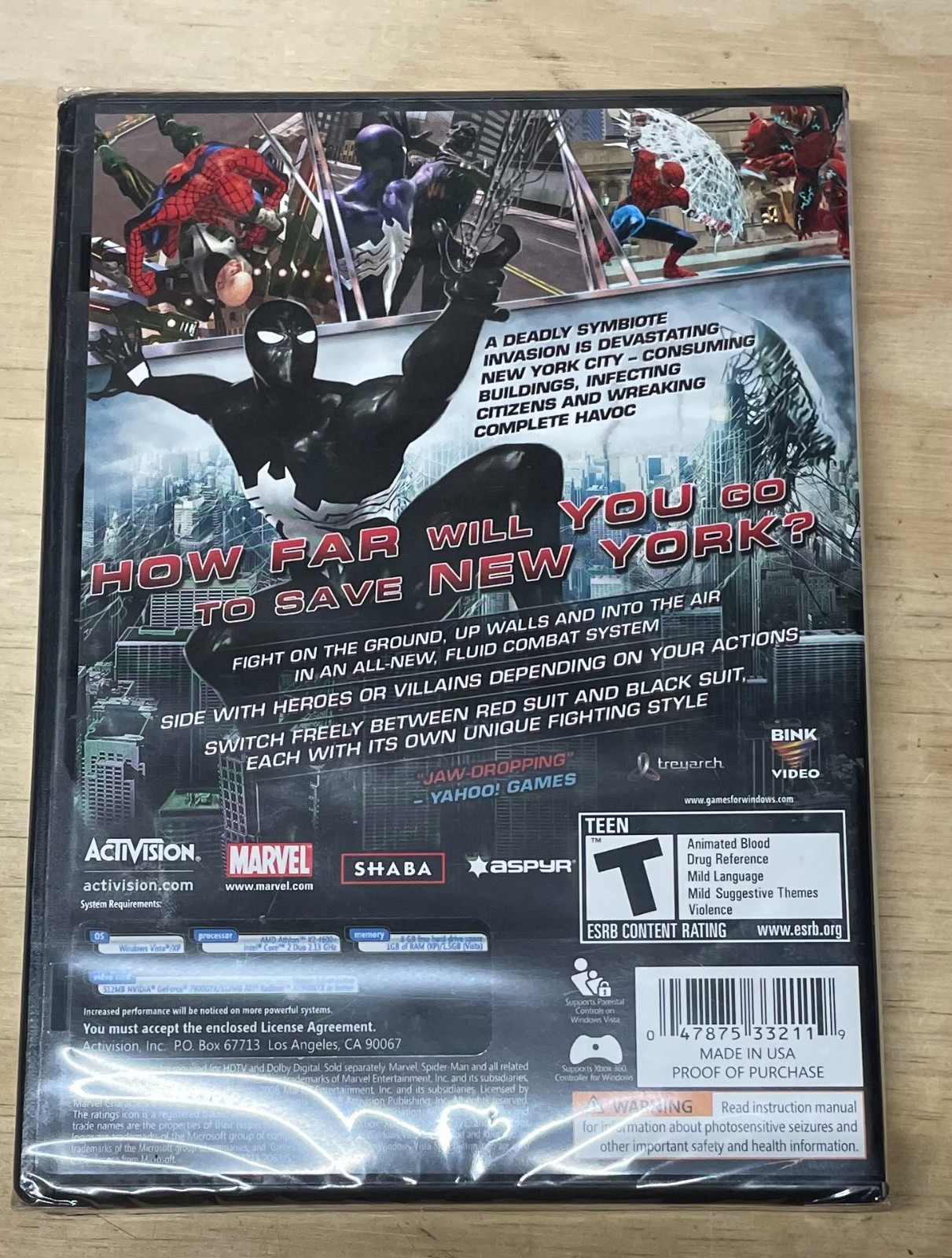 Spider-Man: Web of Shadows (PC, 2008) BRAND NEW – FACTORY SEALED! FREE SHIPPING