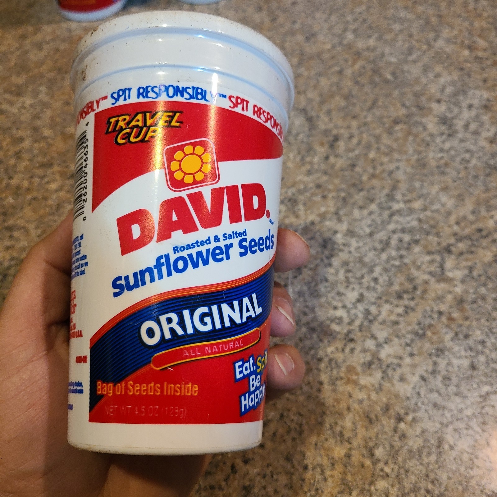 Vintage David Sunflower Seeds Original Containers Cup Expired 2007 Movie Prop A2