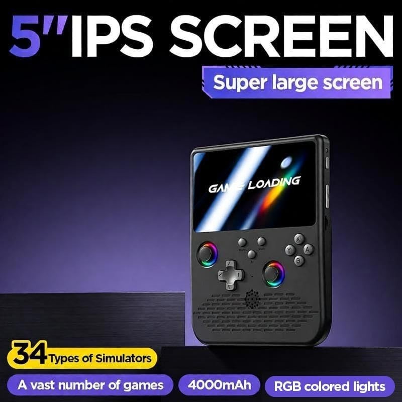 5-Inch IPS HD Retro Handheld Console – 64GB Storage & 4000mAh Battery Life ,
