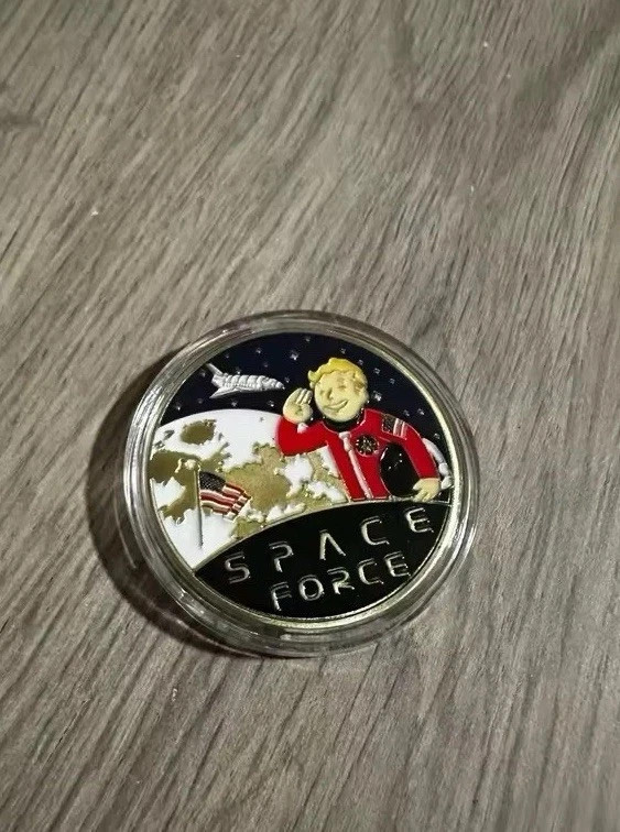 Vault Boy Fallout Themed USA Space Force Commemorative Challenge Coin Gamer Gift
