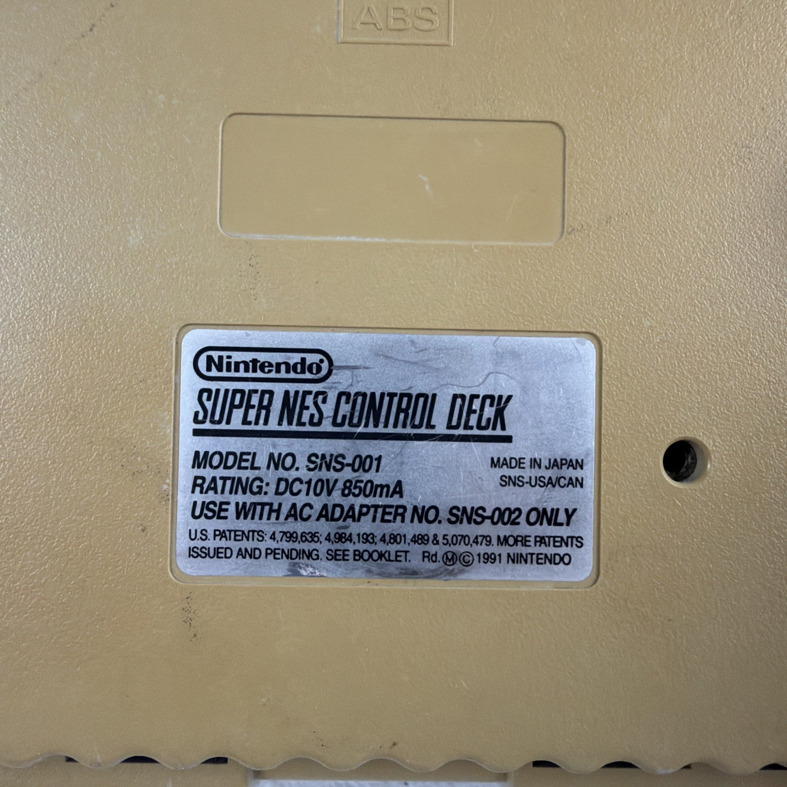 Super Nintendo System SNES Video Game Console Only SNS-001 PARTS ONLY READ