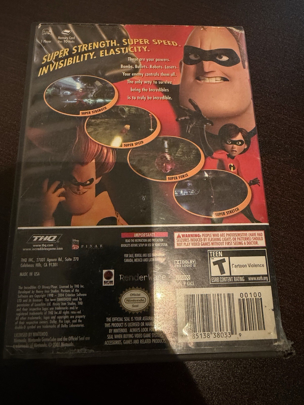 The Incredibles Nintendo GameCube Game Disc & Case Tested Works No Manual