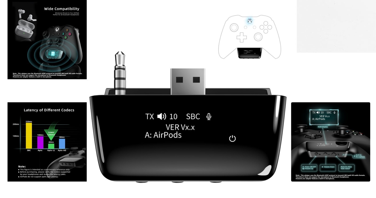 Effortless Xbox Gaming with Bluetooth 5.2 Audio Adapter – Low Latency Support