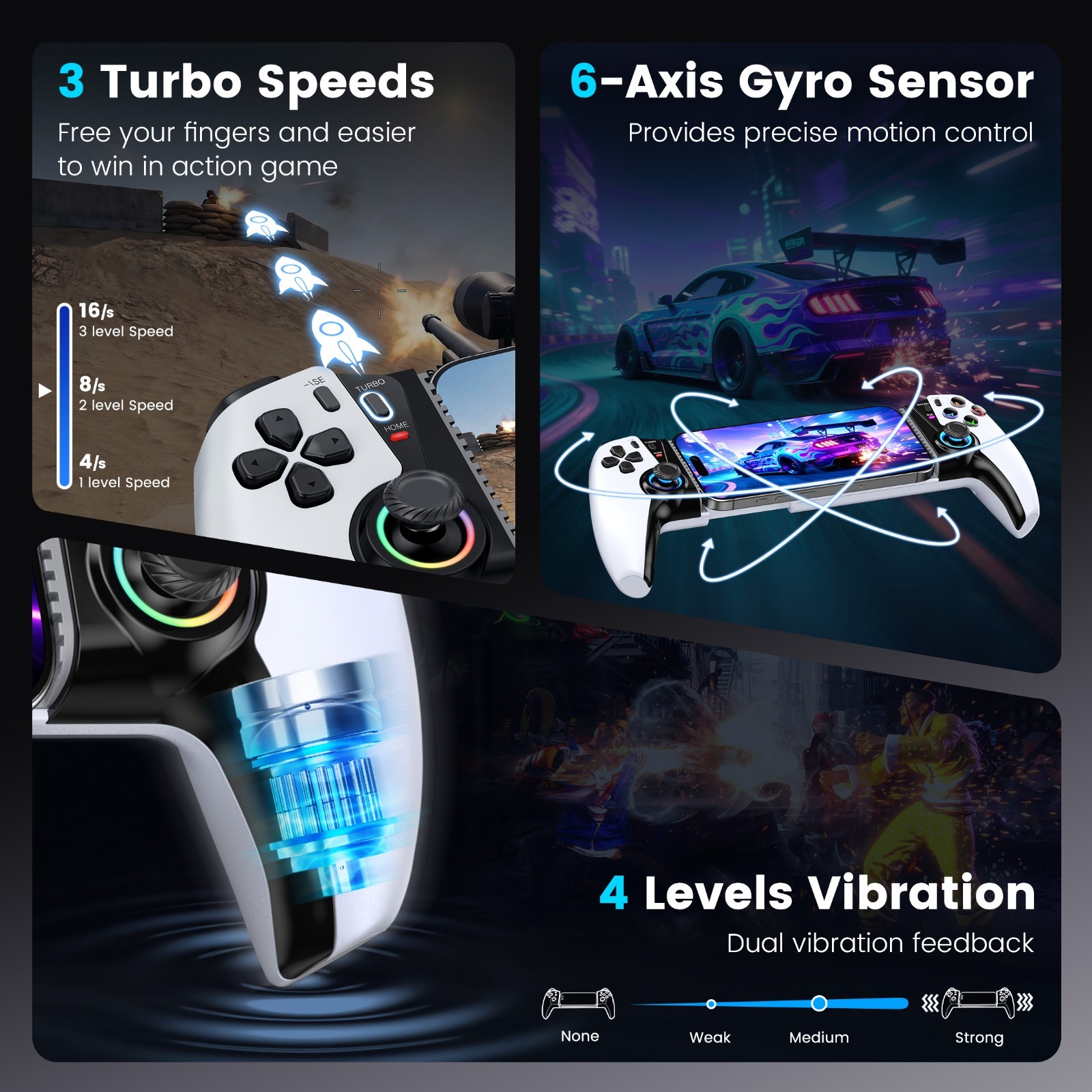 Mobile Gaming Controller for PS Remote Play/iOS,Wireless Phone Game Controller