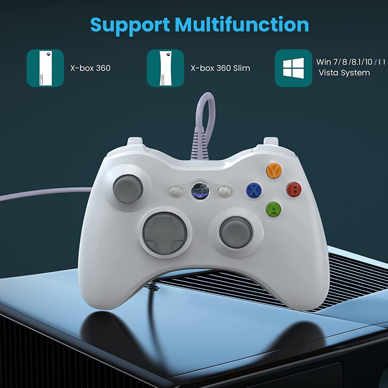 Wired Controller USB For PC for Xbox 360 / 360 Slim Windows 7 8 10 11 Gamepad XP