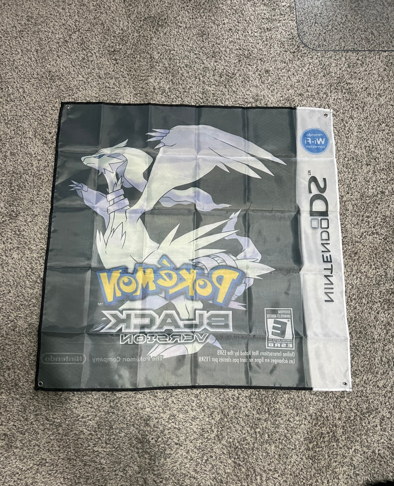 Pokemon Black Version DS Custom Wall Flag Banner Tapestry 3 x 3 Ft