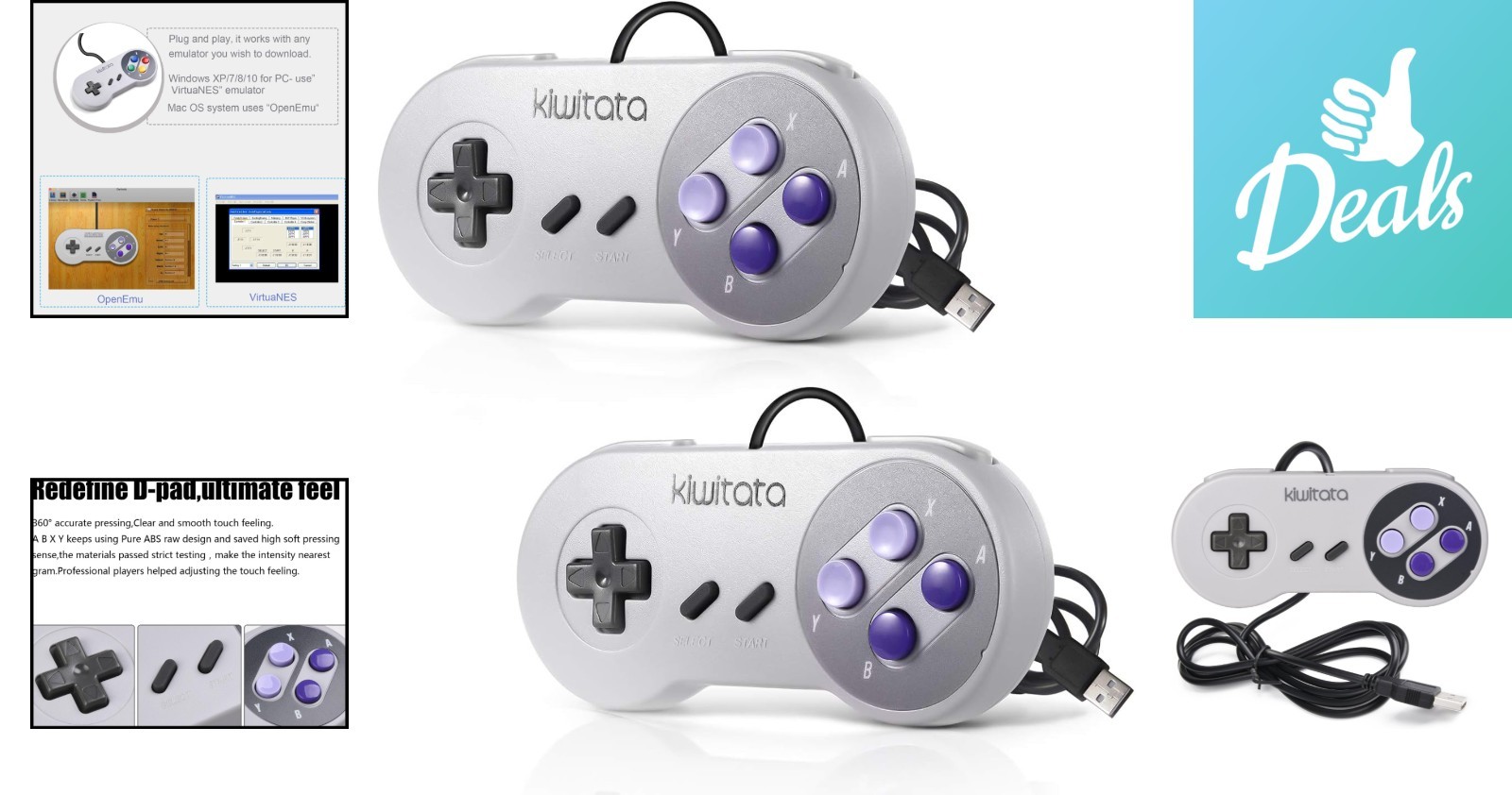 Classic SNES Design USB Gamepad – Ultimate Retro Gaming Experience 2-Pack