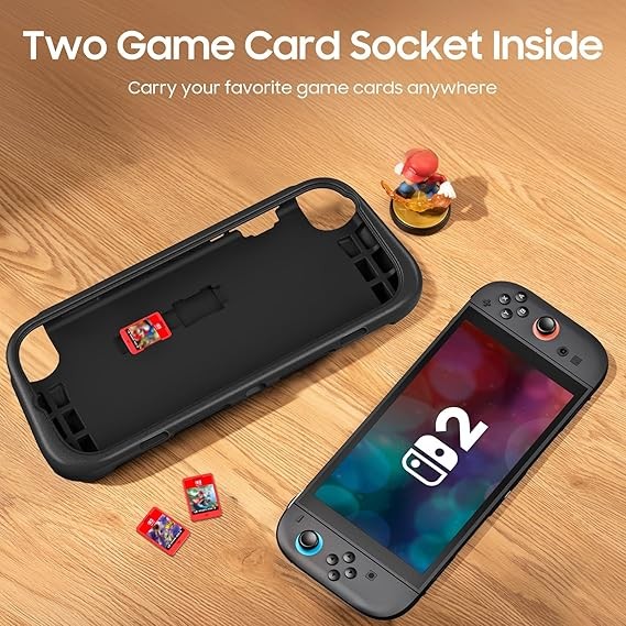 Case for Nintendo Switch 2 (2025) Protective Cover with Ergonomic Grip Game Card