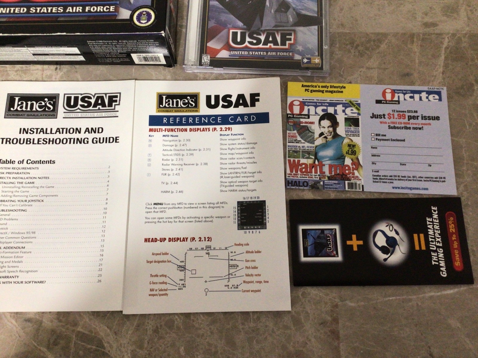 USAF United States Air Force PC 1999 Big Box Combat Simulator Windows 98 & 95
