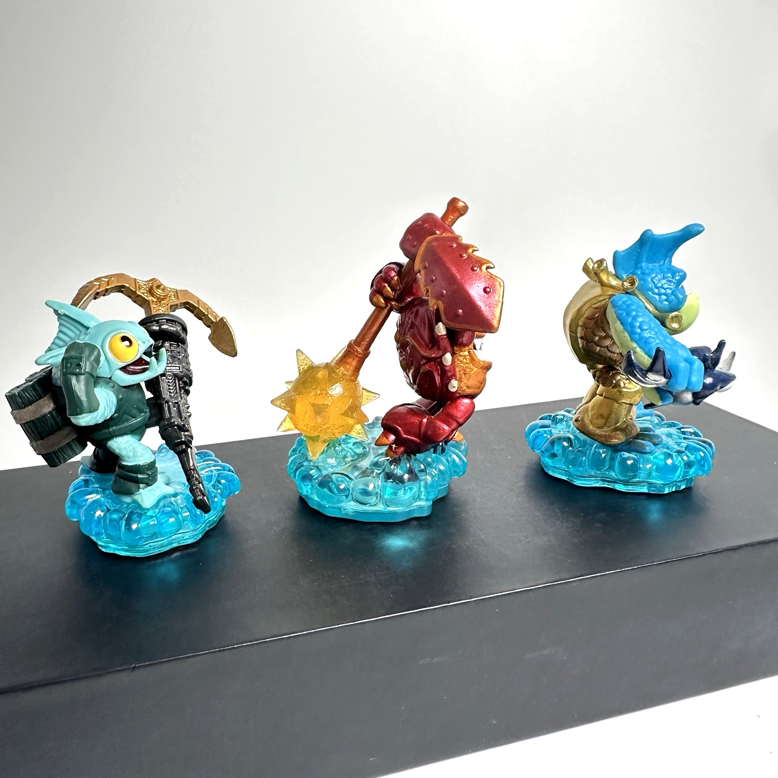 3 Skylanders Swap Force Water Gill Grunt Wham Shell Rip Tide Figures Untested