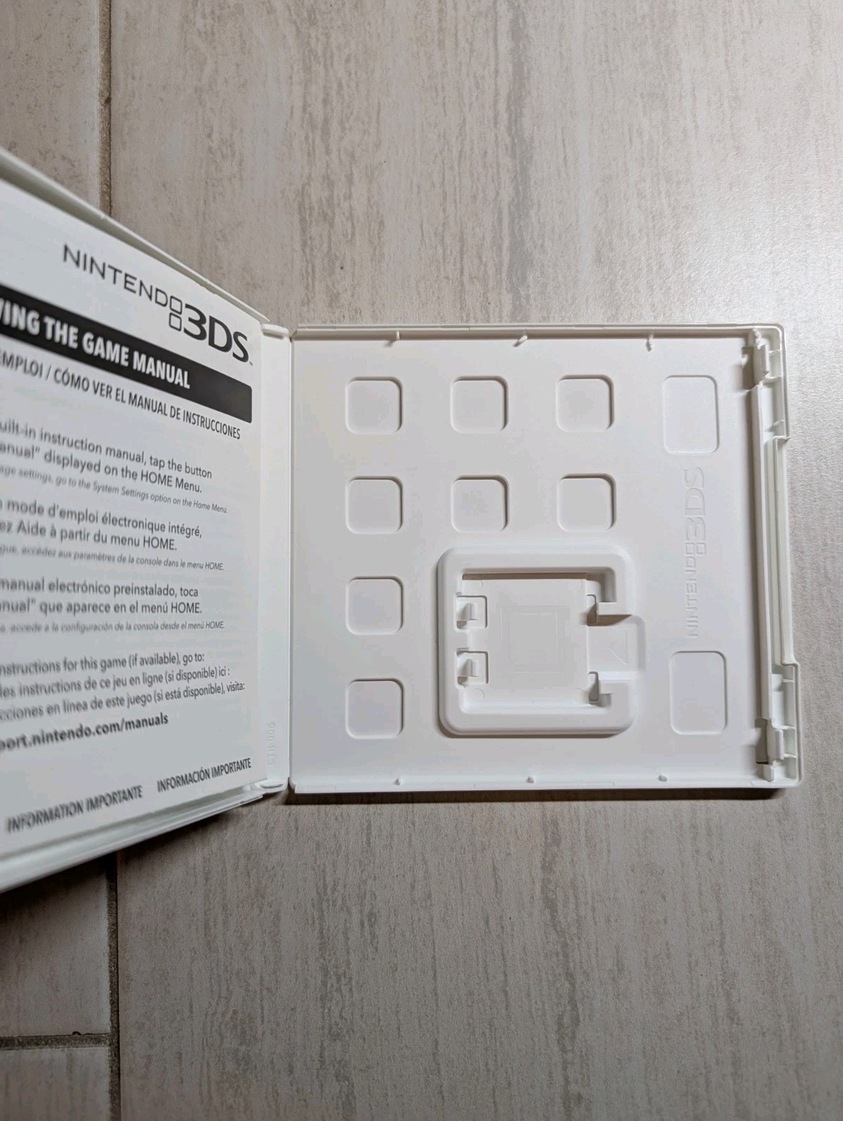 NO GAME Super Mario 3D Land Nintendo 3DS Case