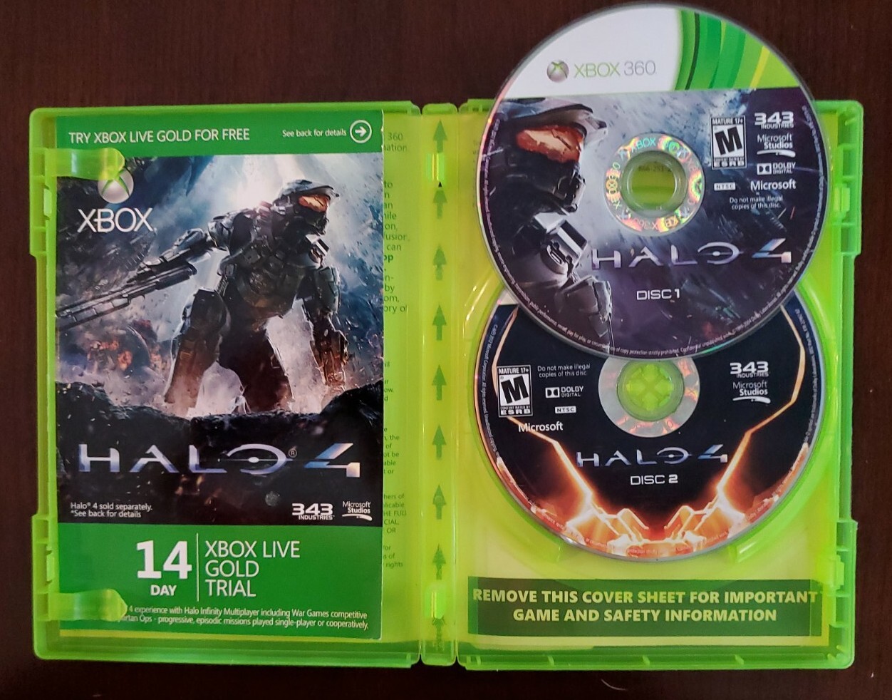 Halo 4 (2 Disc Set Microsoft Xbox 360, 2012 343 Industries) Complete VGC
