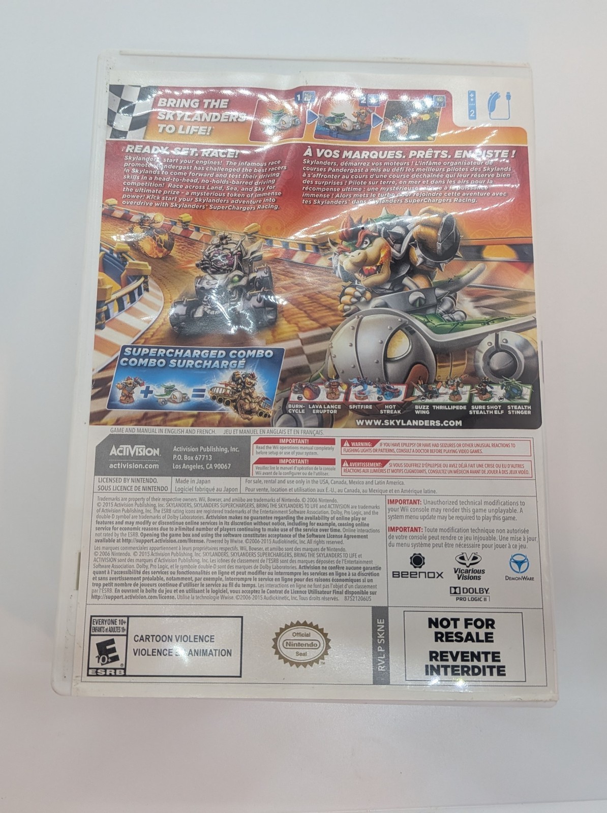 Lot of 4 Wii Skylanders Games Spyros Adventure, Giants, Superchargers,Swap Force