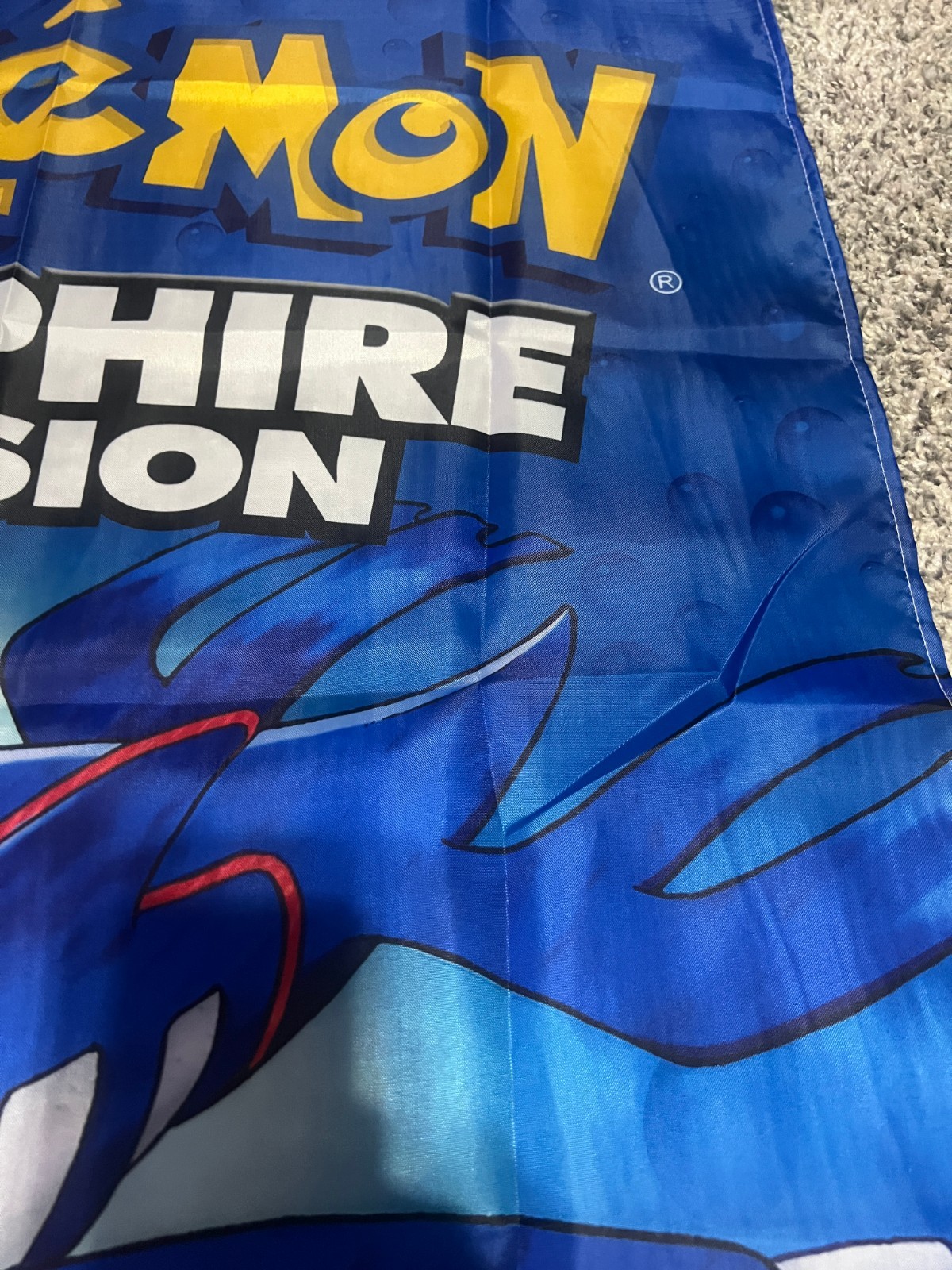 Pokemon Sapphire Version Gameboy Advance Custom Wall Banner Tapestry 3 x 3 Ft