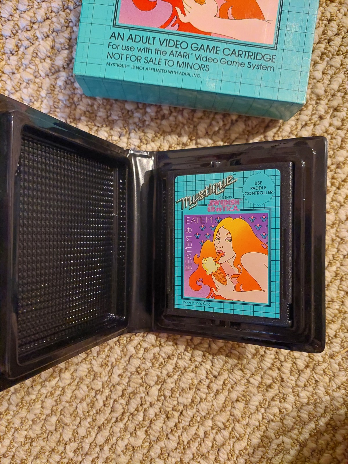 Atari 2600 Beat ’em & Eat ’em CIB 1982 Adult Video Game VG Condition Untested