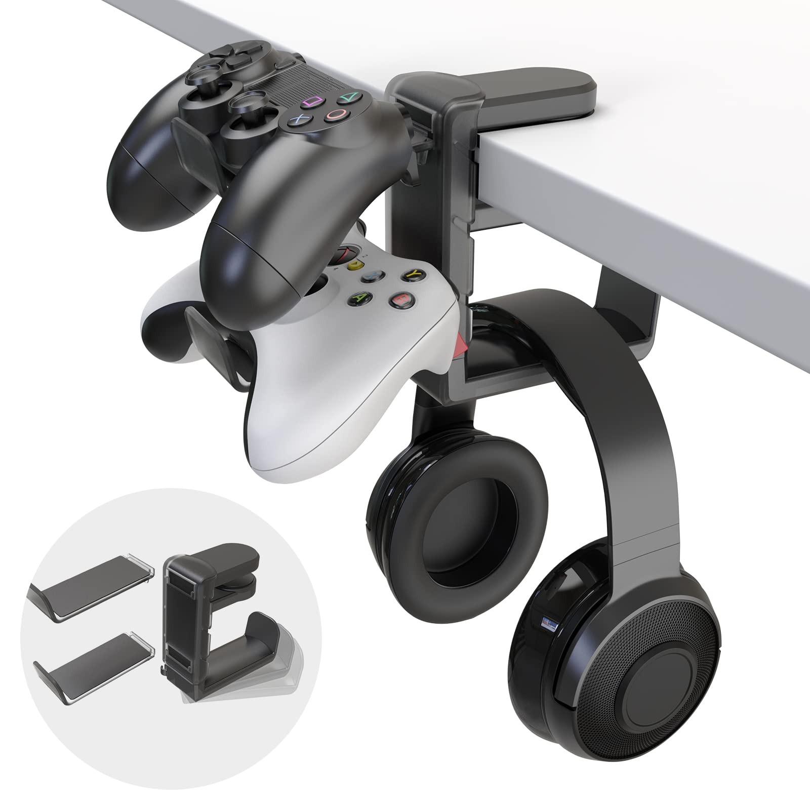 3-in-1 PC Gaming Headset&Controller Holder – EURPMASK Headphone Stand Black