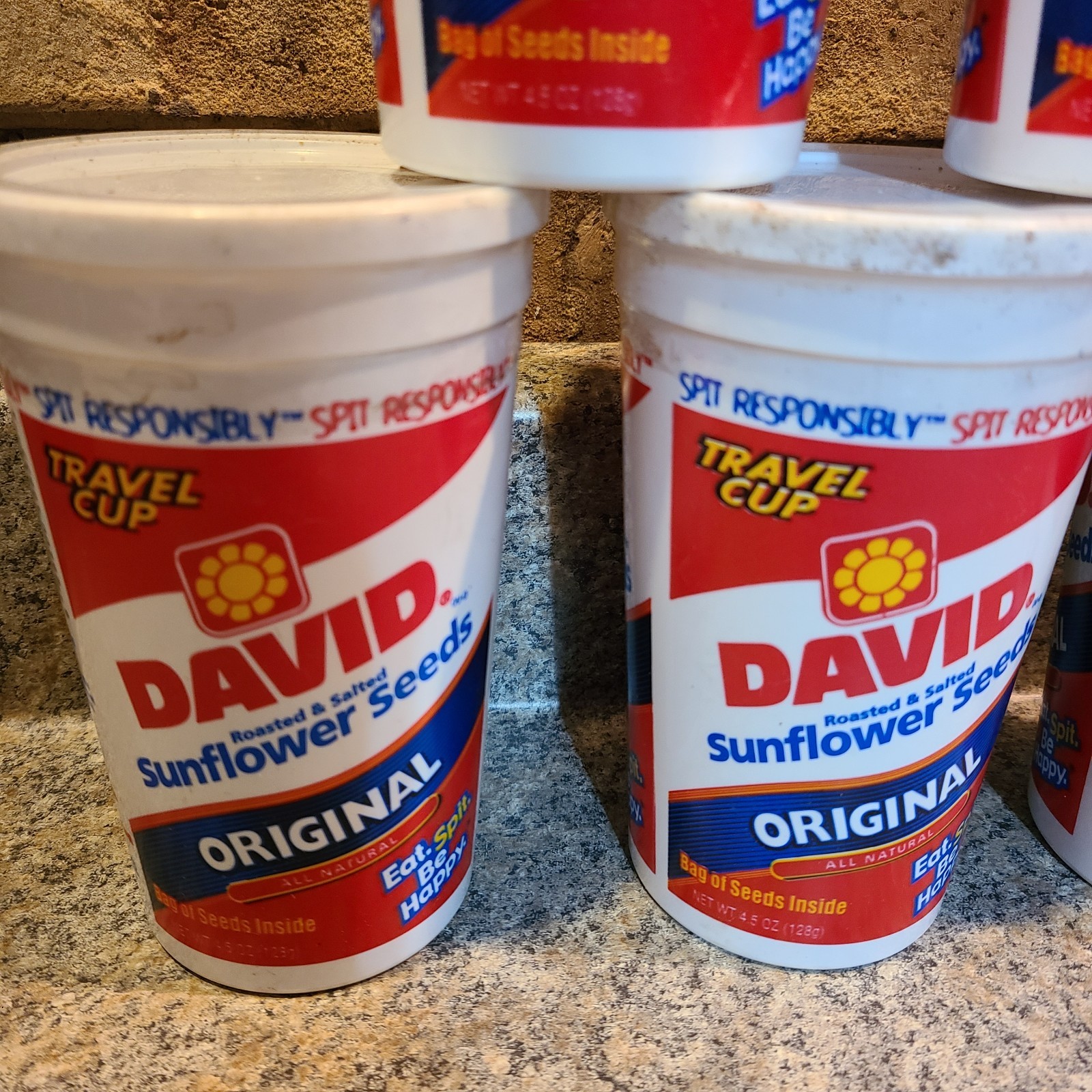 Vintage David Sunflower Seeds Original Containers Cup Expired 2007 Movie Prop A2