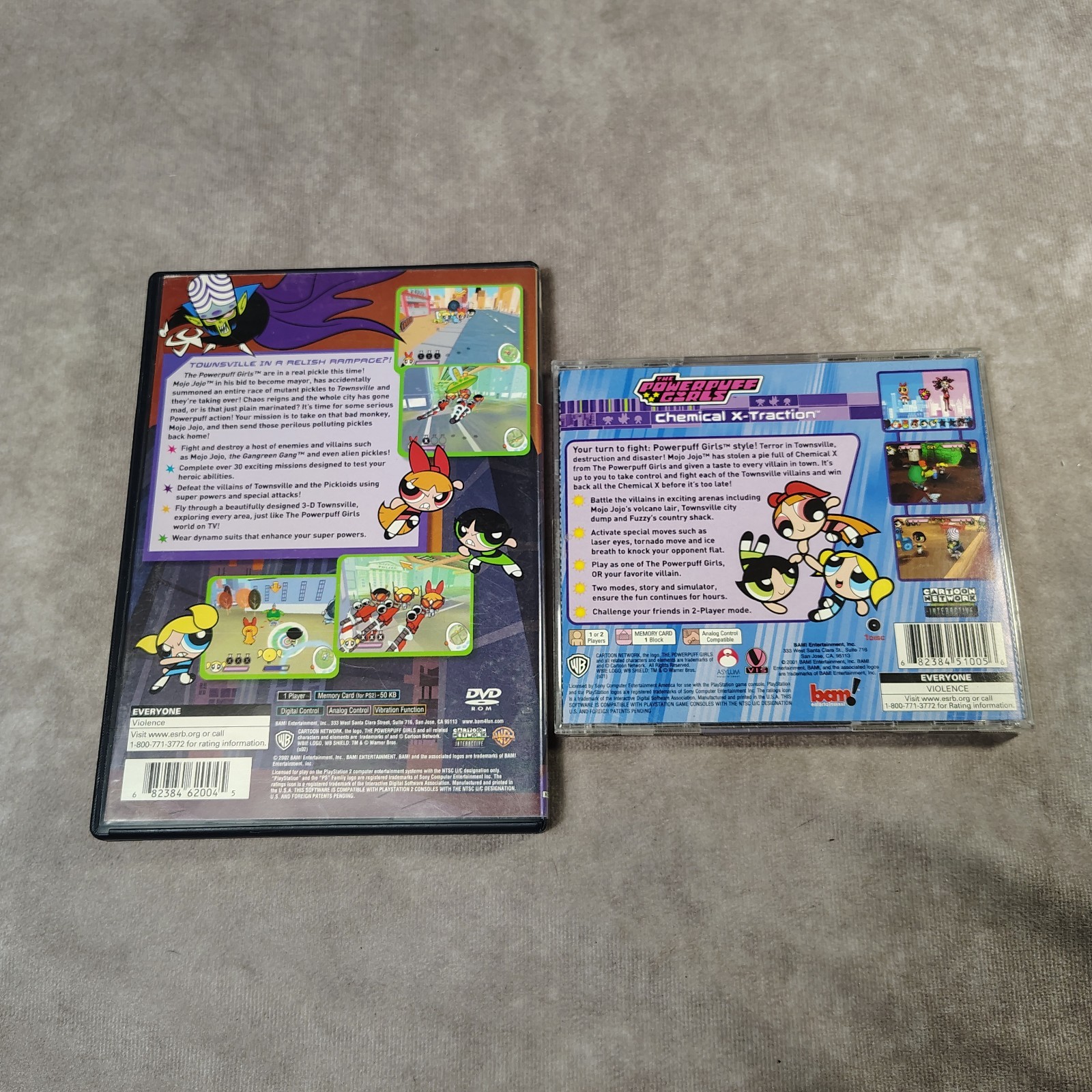 The Powerpuff Girls Chemical X Traction PS1 and Relish Rampage PS2 Bundle