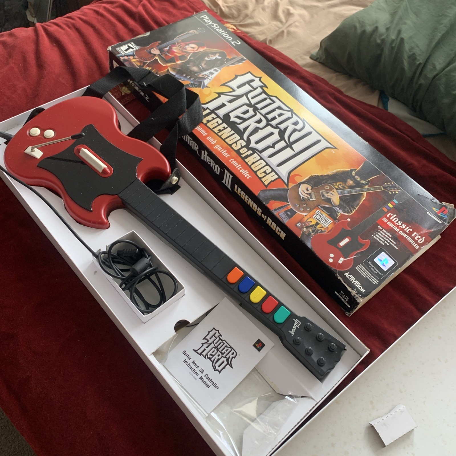 Guitar Hero RedOctane Gibson SG Wired Controller PS2 PlayStation 2 Tested Sony