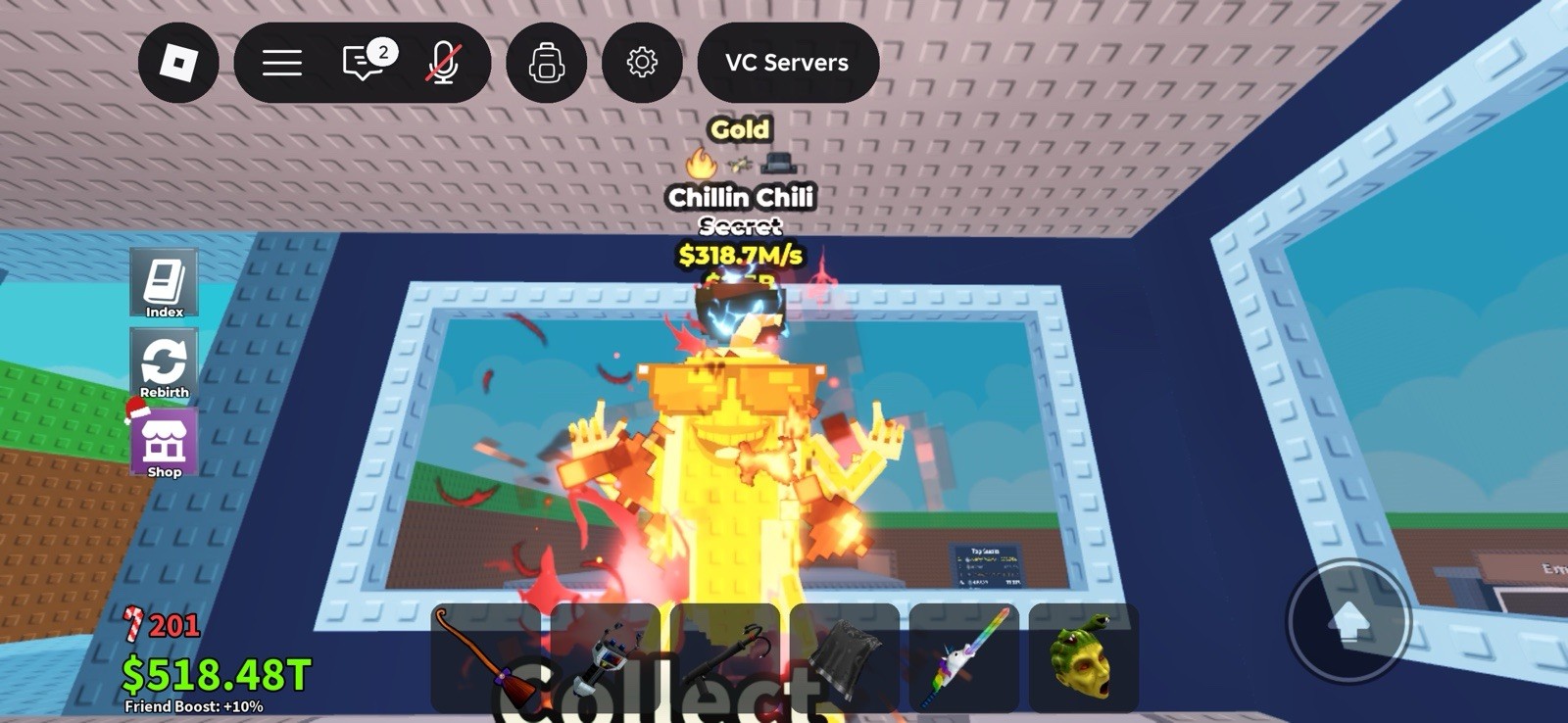 Steal A Brainrot | GOLD CHILLIN CHILI 81.2m/s SUPER RARE, FAST AND CHEAP