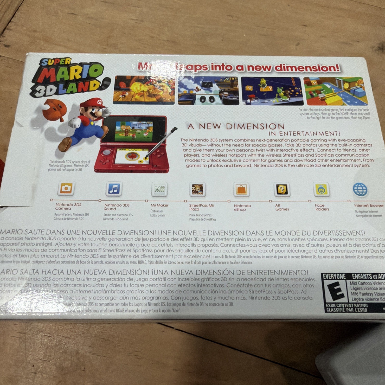 Nintendo 3DS Super Mario 3D Land Flame Red Handheld System CIB USA W/ Mario Cart