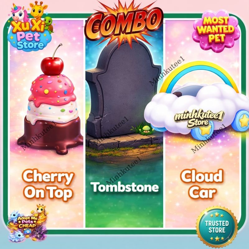 🎁 Cherry On Top + Tombstone + Cloud Car Combo|ADopt Cheap Price | Fast Delivery