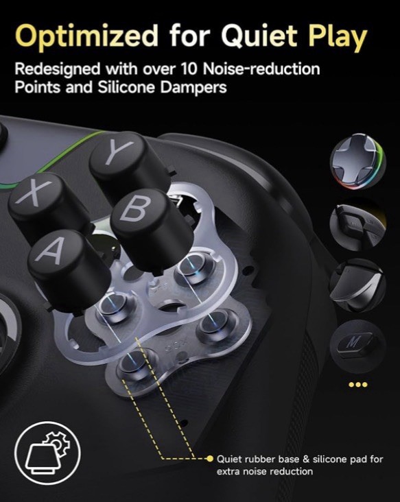 EasySMX X05Pro Wireless PC Controller – Quiet-Press Buttons, 2-Stage Impulse