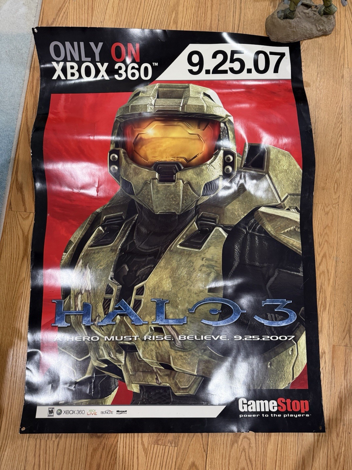 Halo 3 GameStop Dual Sided Promotional Poster 33×48 – See Pics For Damage