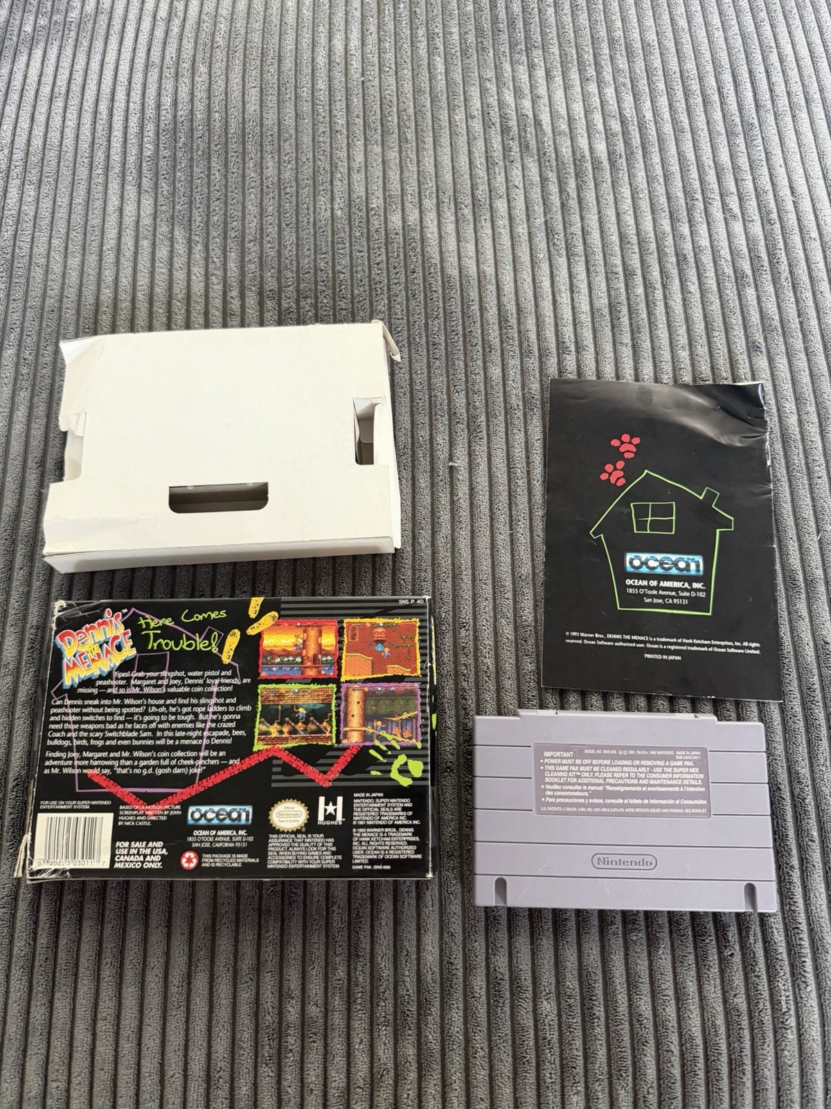 Dennis The Menace (Super Nintendo Entertainment System, 1993) Complete TESTED !!