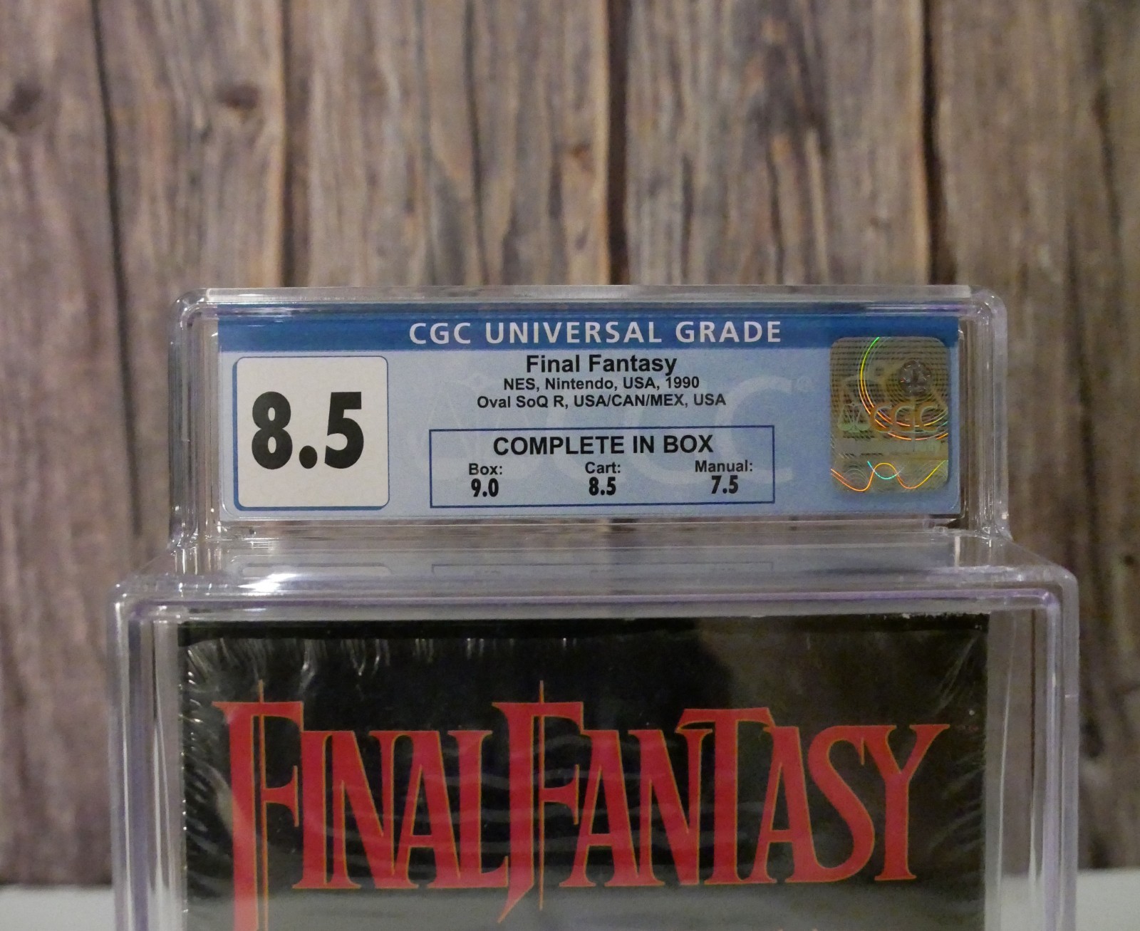 Final Fantasy NES 1990 CGC 8.5 CIB Oval SOQ Maps Box Cello Nintendo