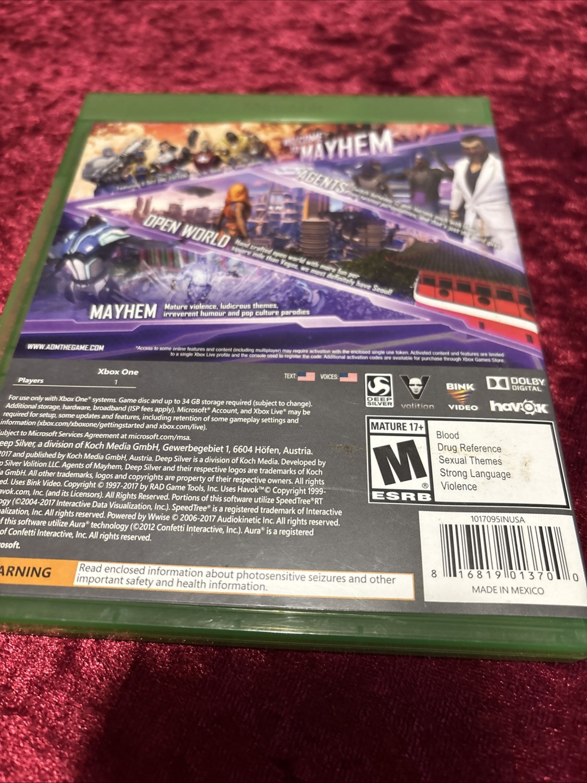 2 GAME LOT Agents of Mayhem Legal Action Pending & Sea of Thieves Xbox One