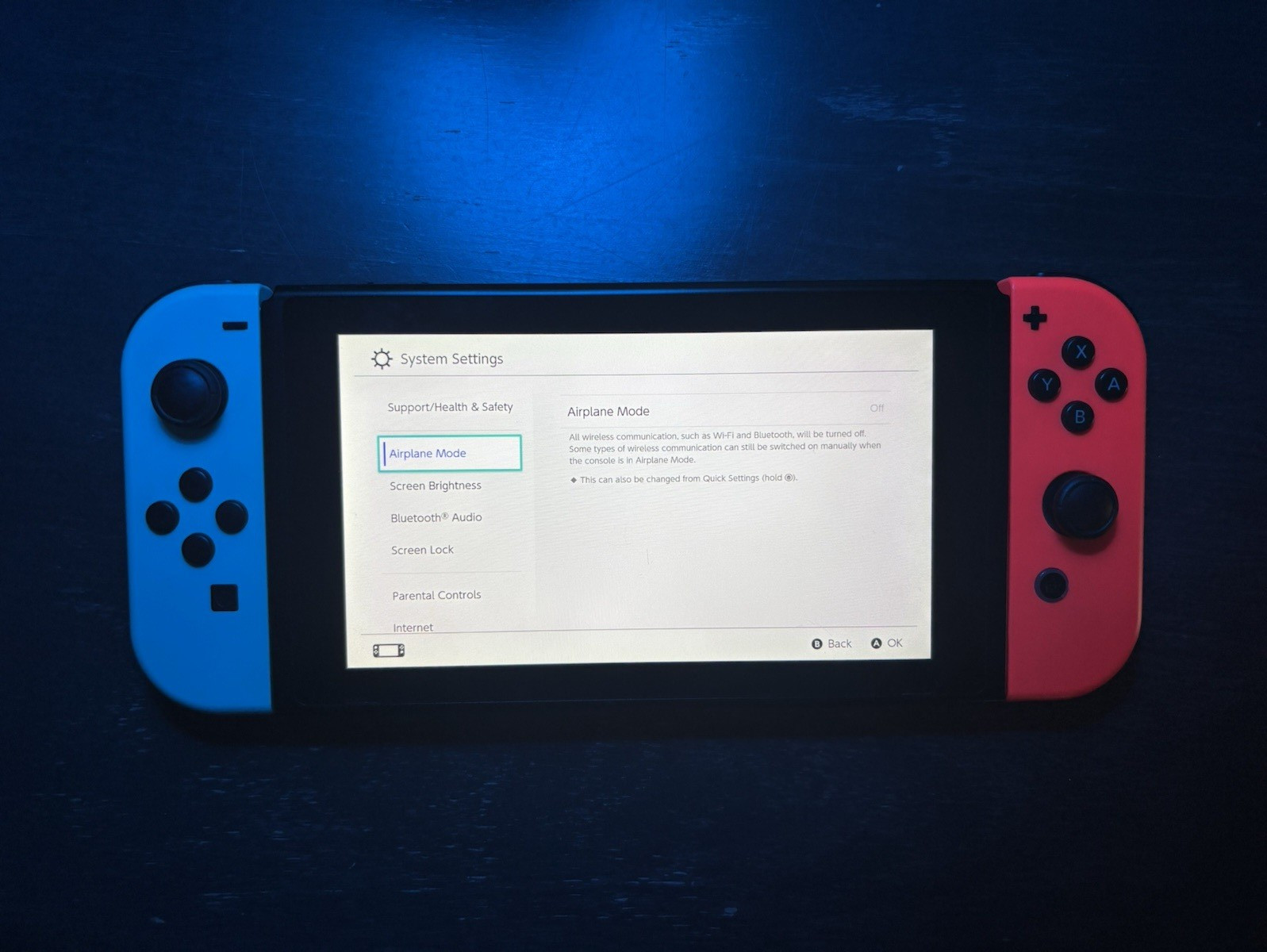 Nintendo Switch Handheld Console w/ Blue & Red Joy-Con working