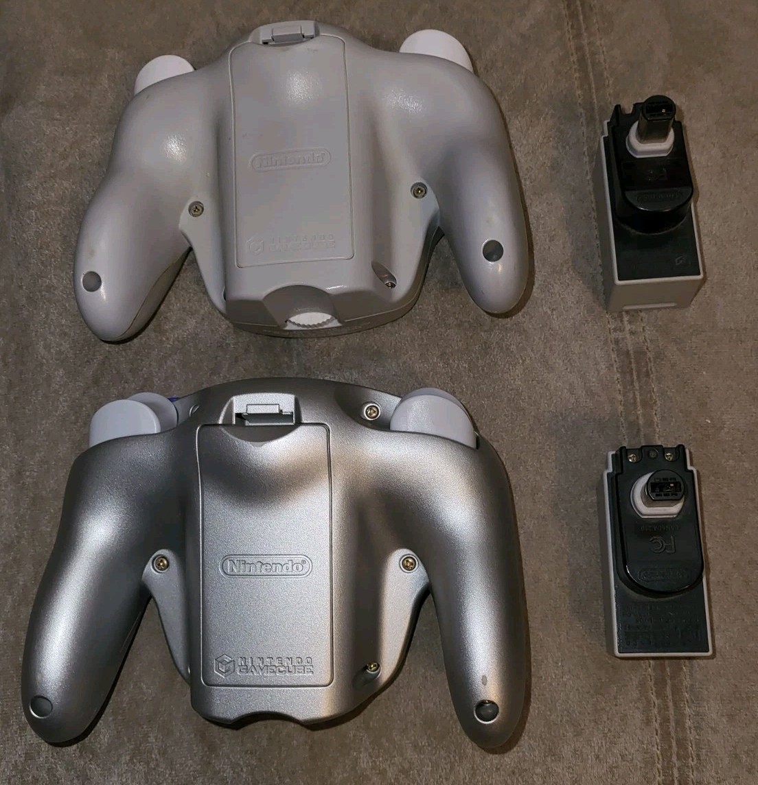Two Tested Nintendo Gamecube Wavebird Platinum Wireless Controller & Receivers