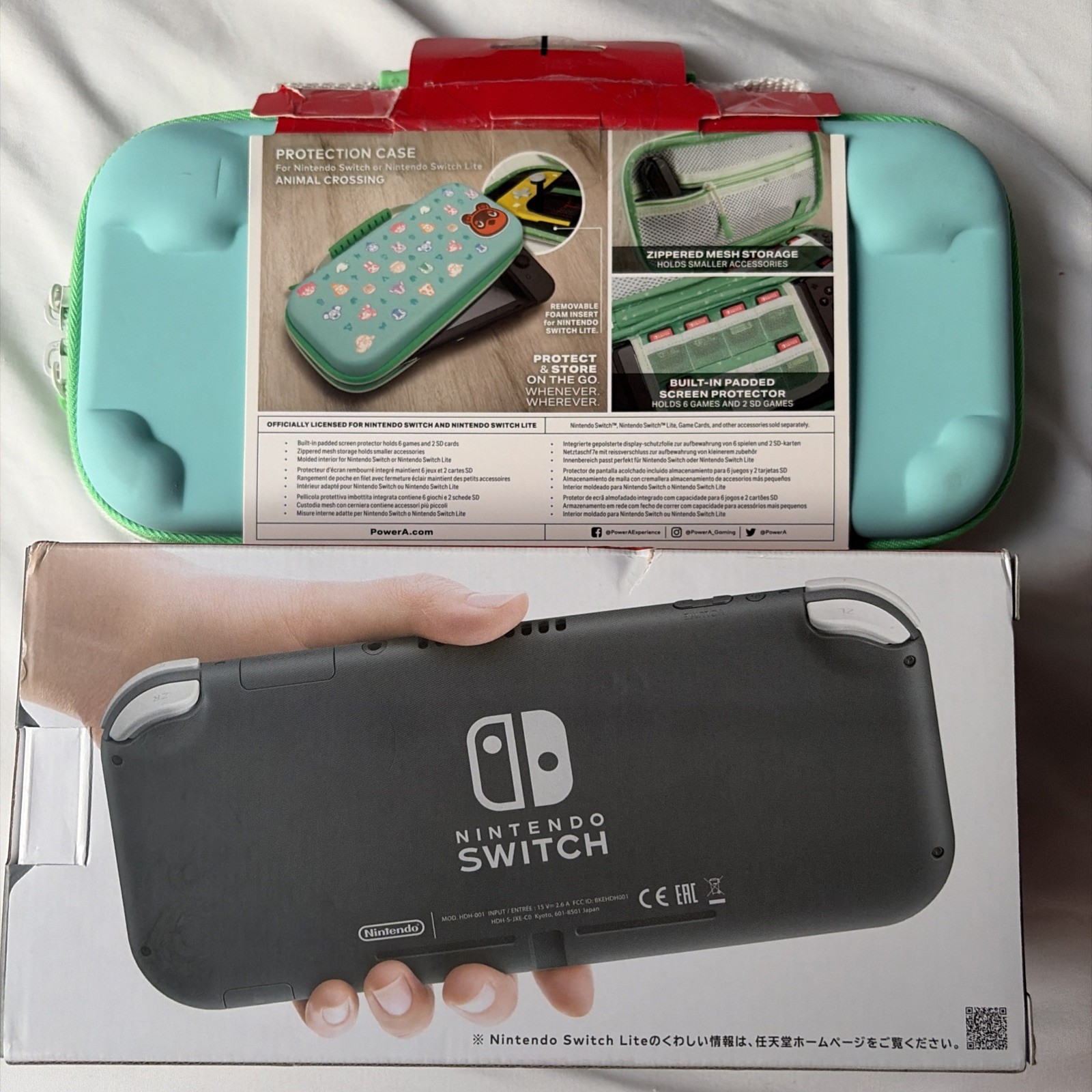 Nintendo Switch Lite 32GB Console – Gray W/Animal Crossing Carry Case New In Box