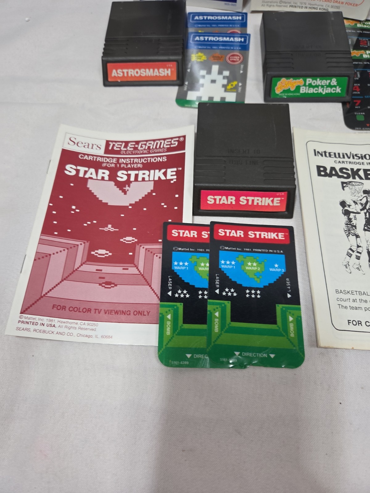 Lot Of 7 Intellivision Games With Overlays And Manuals TESTED Sharp Shot Star