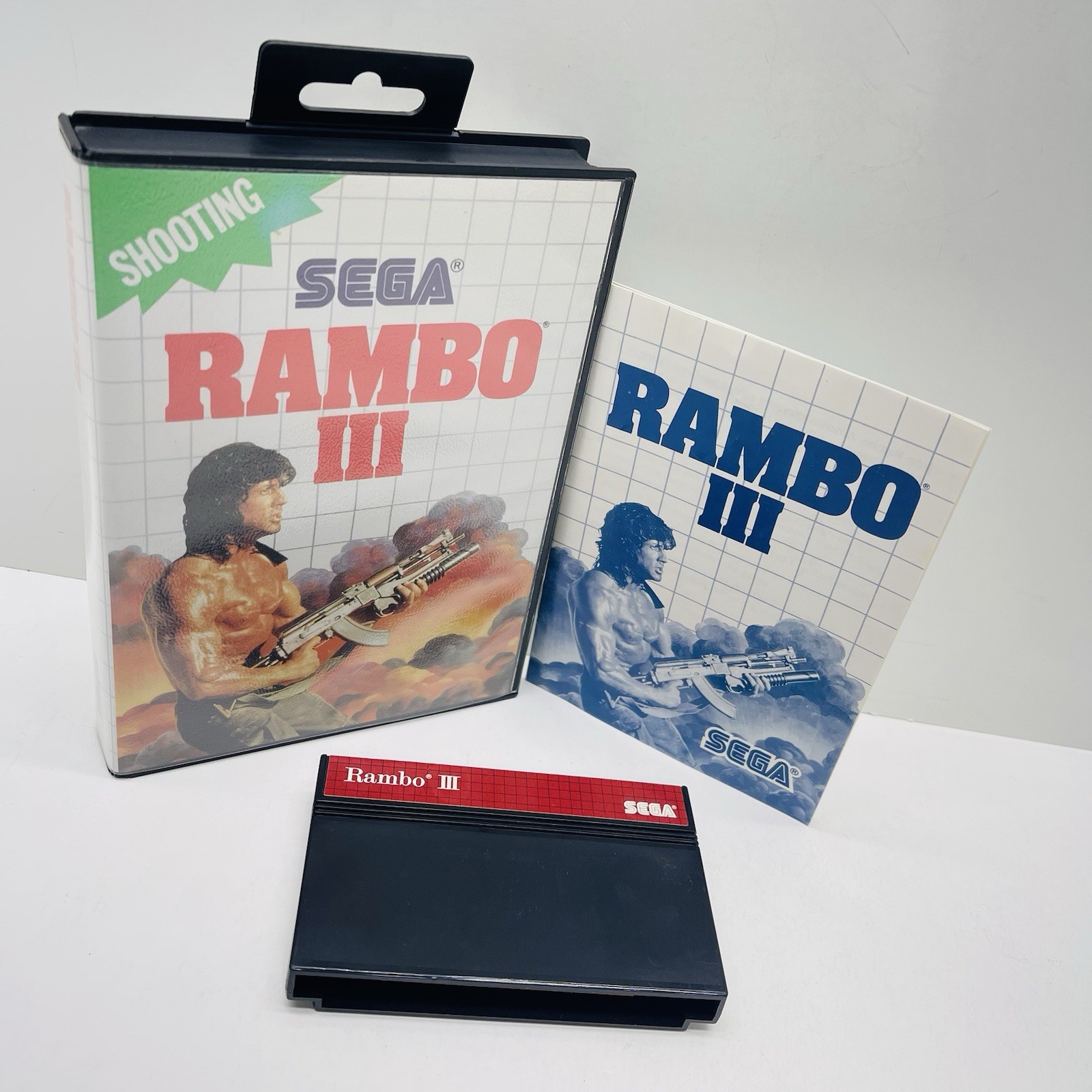 Rambo III 3 (Sega Master System, SMS 1986) CIB Complete w/ Manual Authentic