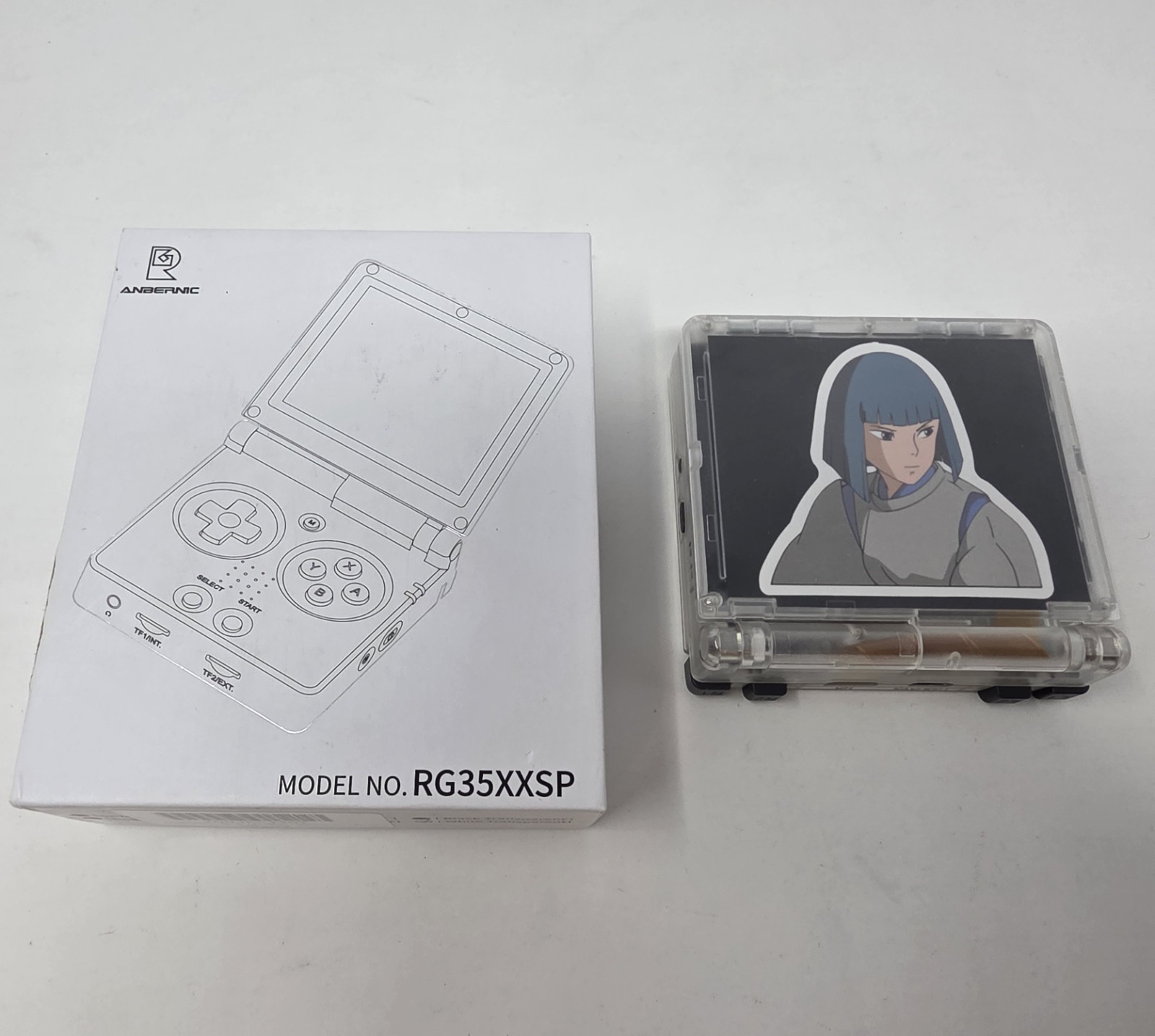 Anbernic RG 35XXSP – Clear White Linux Retro Handheld Game Console RG35XXSP 1GB